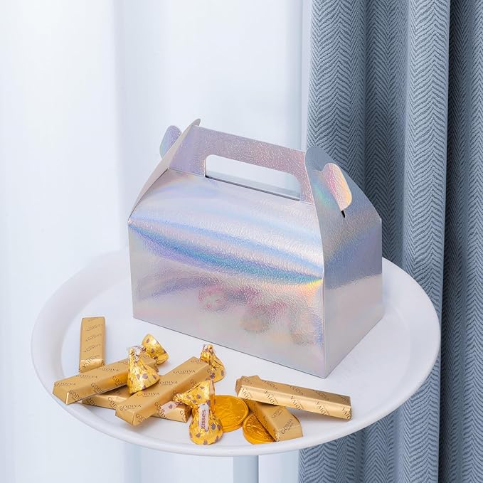 UnicoPak 30 Pcs Iridescent Gable Treat Boxes Party Favor Boxes Goodie Gift Boxes - Image 5