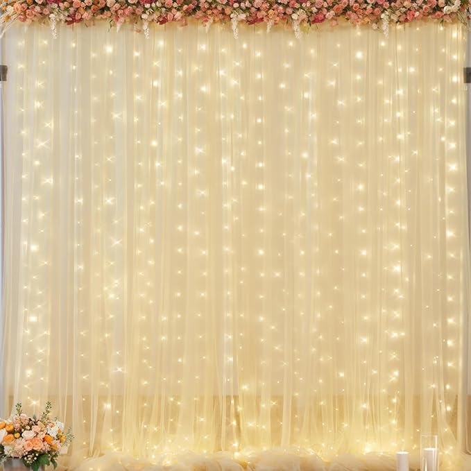 20x8ft Champagne Tulle Backdrop Curtains - Image 7