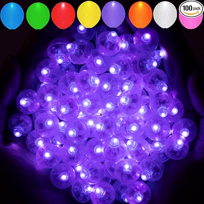 Aogist 100pcs Purple Balloon Lights, Long Standby Time Waterproof Mini Light by Aogist