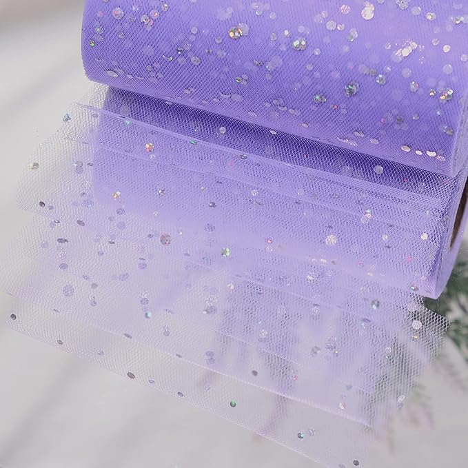 Glitter Tulle Rolls, 6” by 50 Yards Netting Fabric Tulle - Image 4