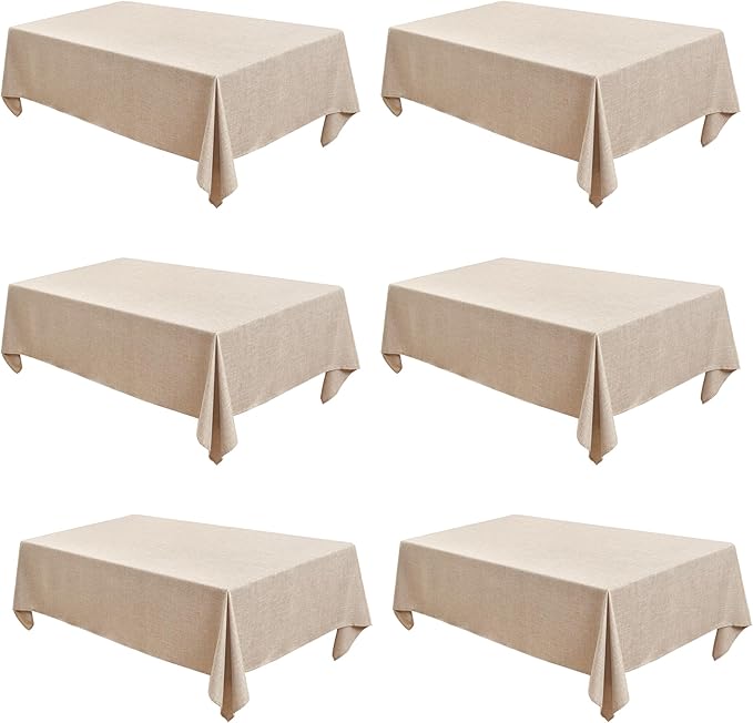 Fitable Faux Linen Tablecloths Rectangle 60 x 120 Inch by Fitable
