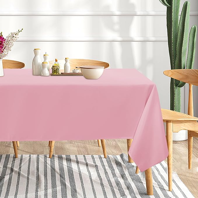 sancua 6 Pack Pink Tablecloth 60 x 102 Inch, Rectangle Table Cloth - Image 2