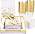 Festiva 176Pcs Clear and Gold Plastic Plates by Festiva