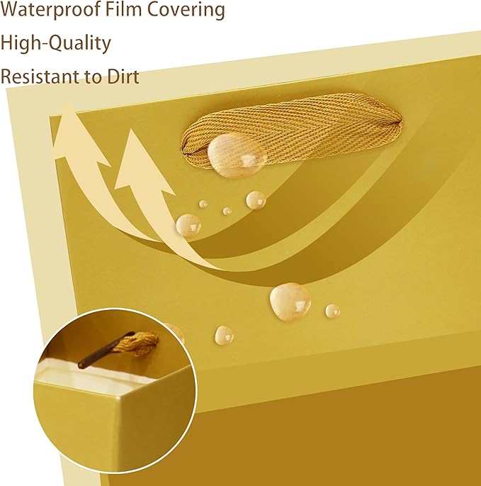 Gold Paper Gift Bag Small Square Bottom Paper Bags - Image 5
