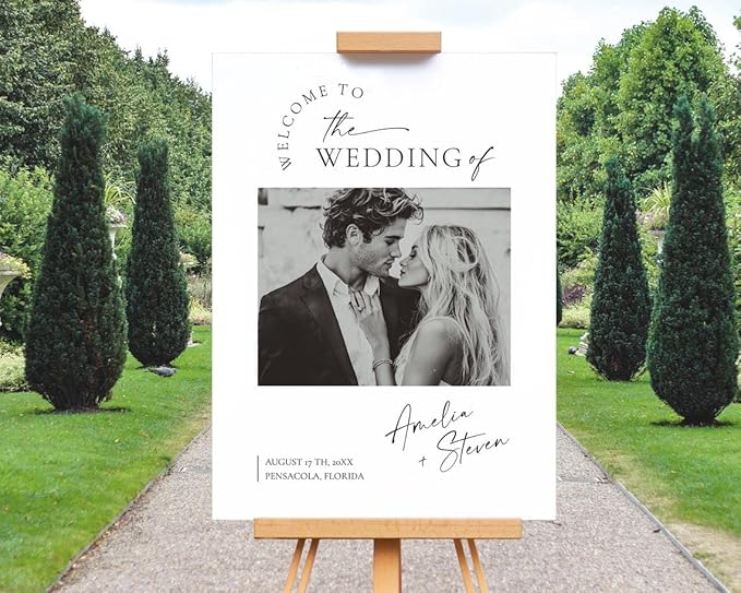 Modern Photo Wedding Welcome Sign, Minimalist To The Wedding Of Signs - Image 2