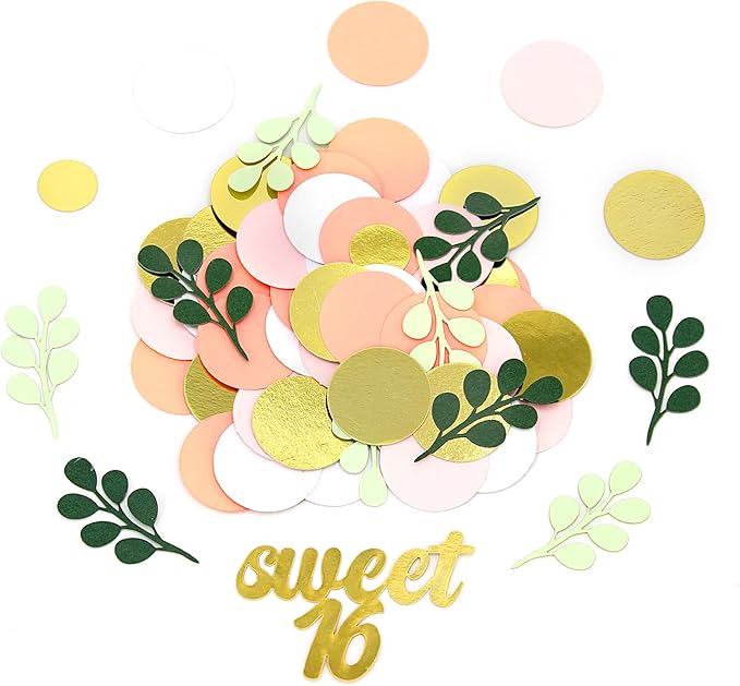 300PC Pink and Sage Green Sweet 16 Party Decorations - Image 5