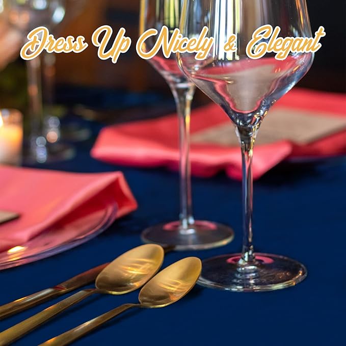 BRILLMAX 4 Pack Navy Blue Round Tablecloths 132 Inch - Image 8