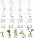 Glasseam Mini Bud Vases for Centerpieces: Clear Small Flower Vase Set of 20 by Glasseam