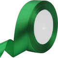 Green Solid Satin Ribbon 1 Inch 25 Yards Solid Polyester Fabric Ribbon by Riunbb