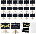 20 Pack Mini Chalkboard Signs Small Reusable Message Boards by MALUBAKA