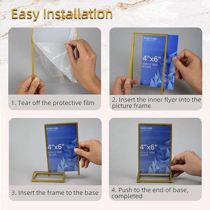 6 Pack Acrylic Sign Holder 4x6 Inches, Double-sided Picture Frames - Image 6