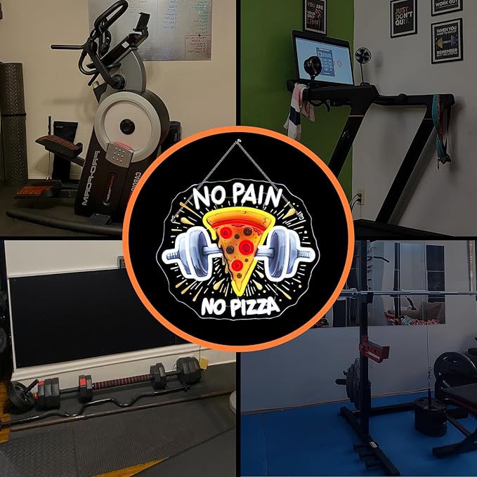 Lucunstar Gym Neon Sign No Pain No Pizza UV Printed Light Signs - Image 7