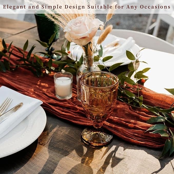 6 Pack Terracotta Cheesecloth Table Runner 10FT Boho Rustic Cheese Cloth Table - Image 7