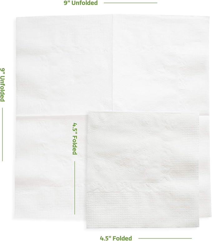 GUSTO White Beverage Napkins - Image 2