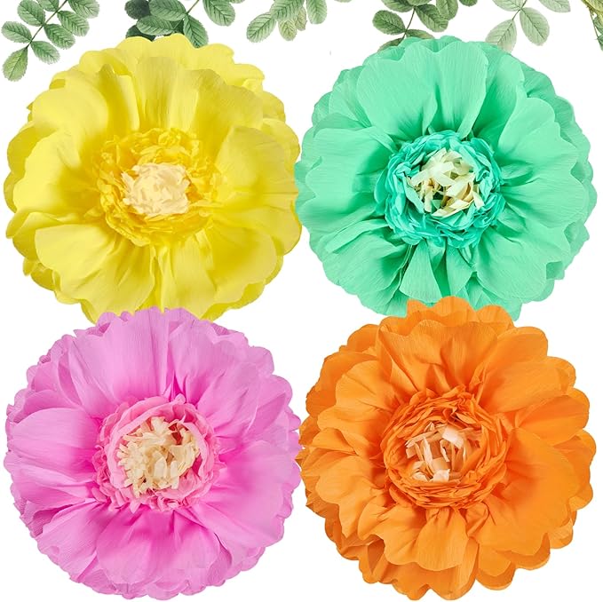 SUNBEAUTY Giant Colorful Paper Flowers Party Decorations 20" Large Fiesta by SUNBEAUTY