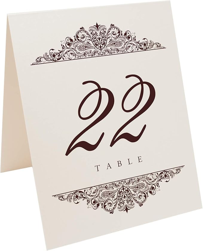 Paisley Wedding Table Numbers, Double Sided, Tent or Use in a Stand - Image 2
