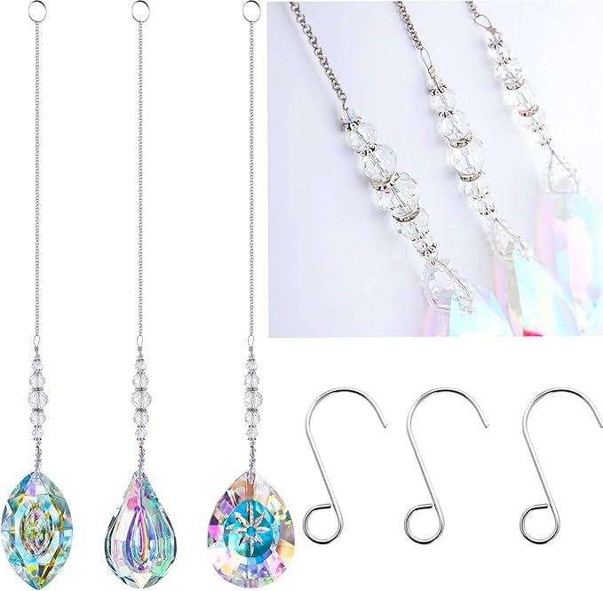 YU FENG 3PCS Crystal Suncatcher Pendant - Image 4