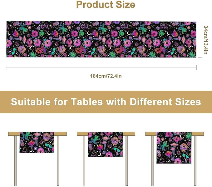 Gothic Star Moon Colorful Table Runner - Image 3