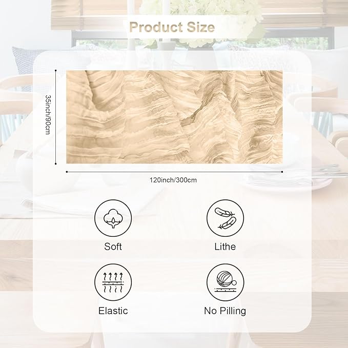 10 Pack Nude Cheesecloth Table Runner 35x120 Inch 10Ft Rustic Gauze Cheese - Image 5