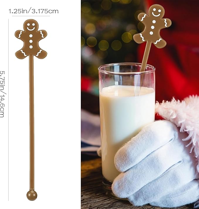 50 Pcs Christmas Drink Stirrers Xmas Coffee Stir Sticks Plastic Swizzle Sticks - Image 2