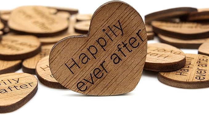 Wooden Heart Confetti ~ Happily Ever After ~ Wood Hearts, Wood Confetti by Handmade
