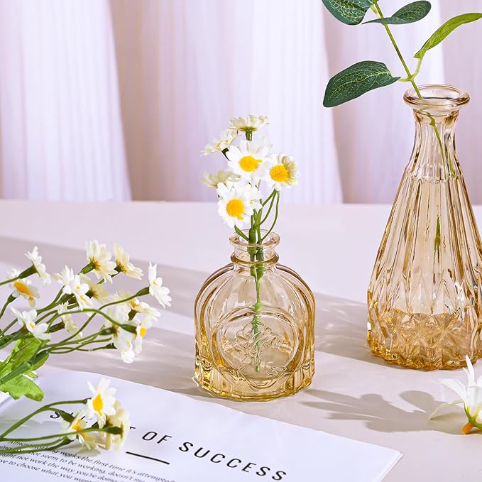 Amber Glass Bud Vases Set of 12, Small Vases in Bulk - Image 4