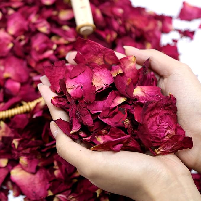 300+ PCS Biodegradable Red Rose Petals Wedding Confetti, 20+ Cups Dried Flower by Oning