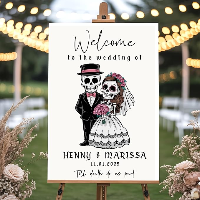 Personalized Halloween Wedding Welcome Sign by GiantBigHands