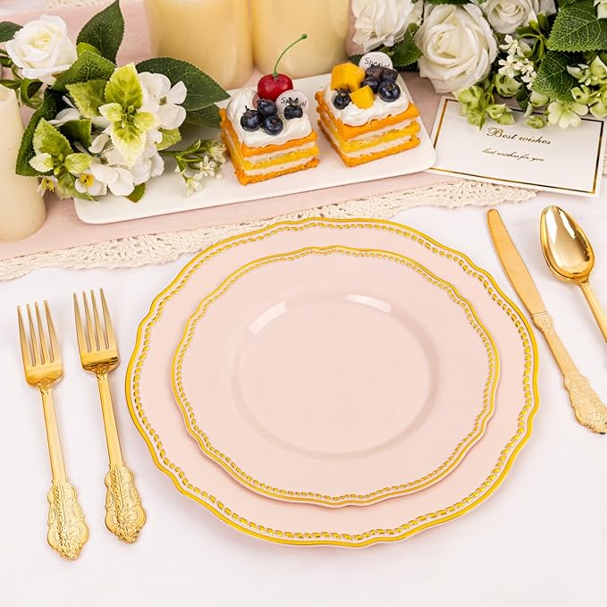 Hioasis 60pcs Pink Plastic Plates - Image 5