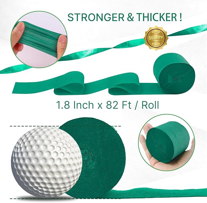 PartyWoo Crepe Paper Streamers 4 Rolls 328ft, Pack of Bluish Green Party - Image 6