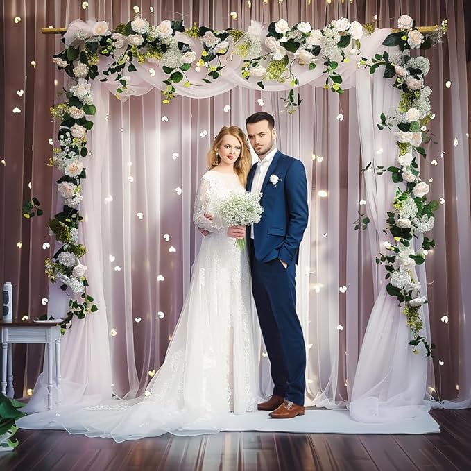20ft X 10ft White Tulle Backdrop Curtain - Image 6