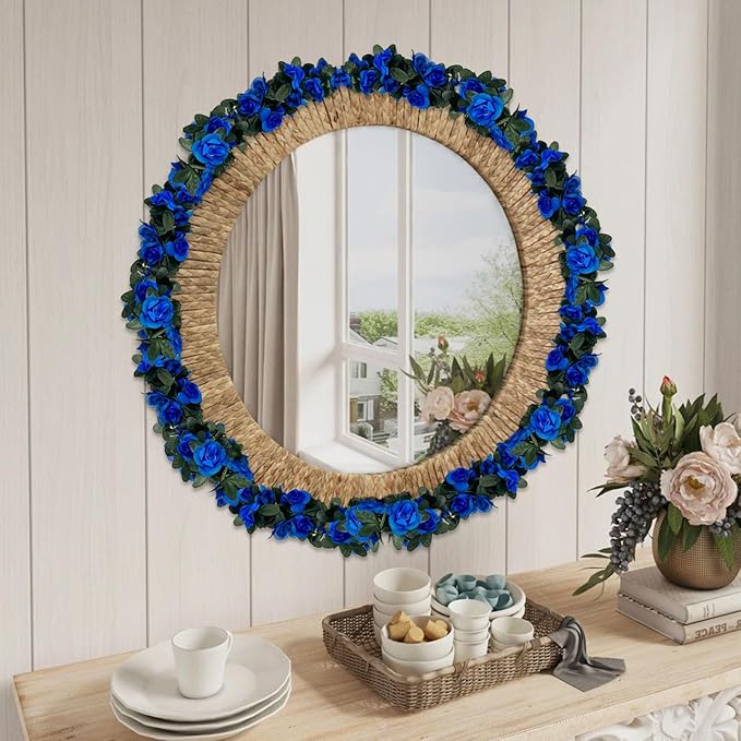 16Pcs 126Ft Royal Blue Rose Garland, Fake Rose Hanging Flowers, Artificial - Image 5