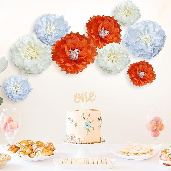 Yellow Paper Flower Pom Poms Wall Decorations - Image 6