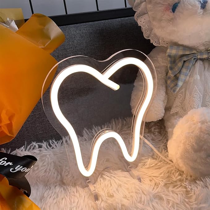 Teeth Table Number Neon Sign Desk Lamp Night Light Wedding Letter LED Neon Sign - Image 6