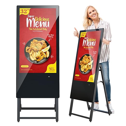 MWE 32 Inch Digital Signage Display, Portable LCD Digital Kiosk, Advertising by QIXZOCV