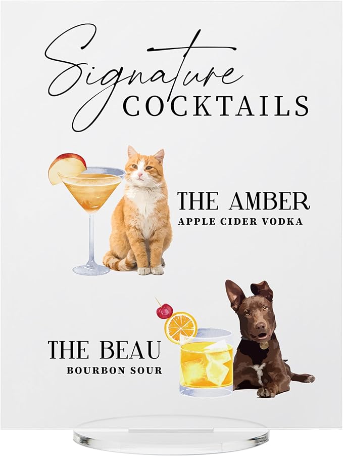 Pet Signature Drink Wedding Signs by Elation+Factory+Co.