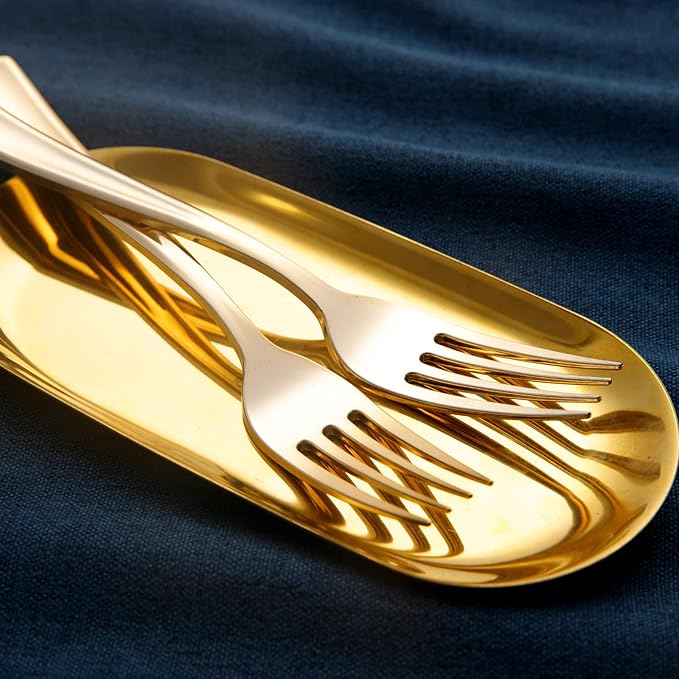 bUCLA 600 Pieces Gold Plastic Silverware - Image 4