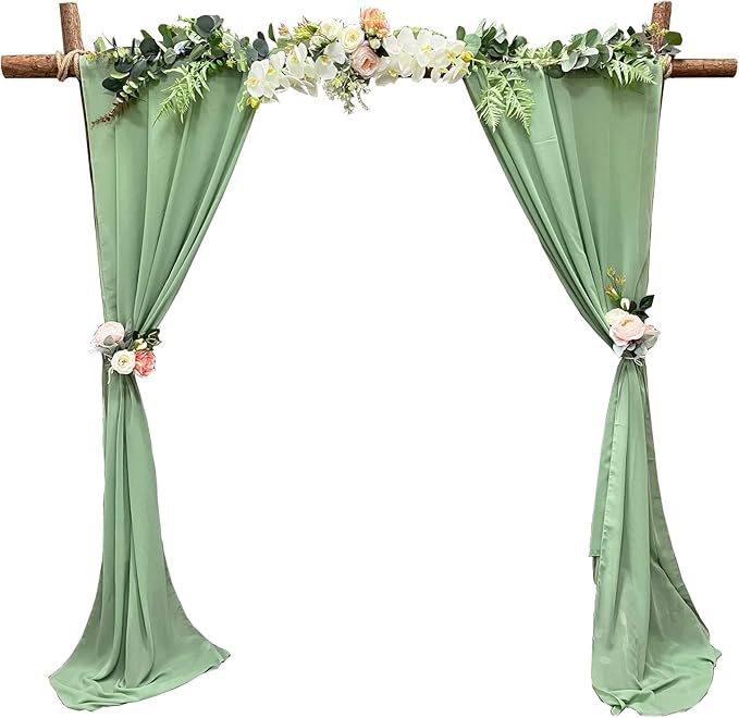 EHLDekol 13ft Sage Green Chiffon Table Runner, 29x156 Inches Romantic and - Image 4