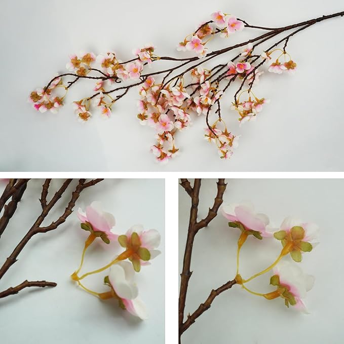 Uieke Silk Cherry Blossom Branches, 40.5in Artificial Cherry Blossom Flowers - Image 8