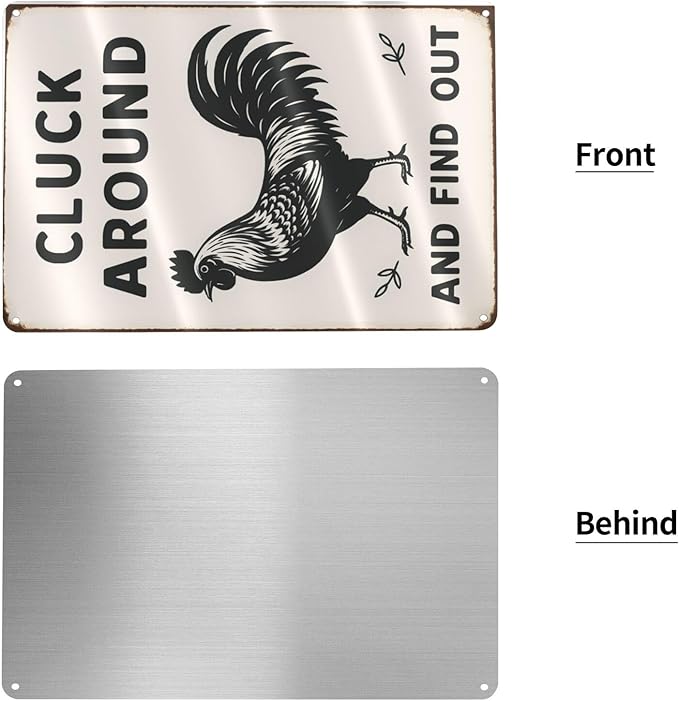 Funny Chicken Tin Sign - Image 3
