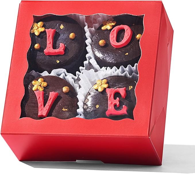 100-Pack 4x4x2 Classic Red Bakery Boxes - Image 3