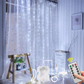 AOMIG Fairy Curtain Lights, 300 LED White Window Curtain String Light, 8 Modes by AOMIG