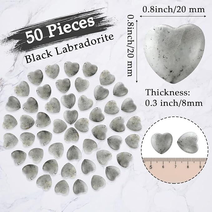 Gerrii 50 Pcs Heart Healing Stone Bulk Quartz Heart Inspirational Stones Gift - Image 2