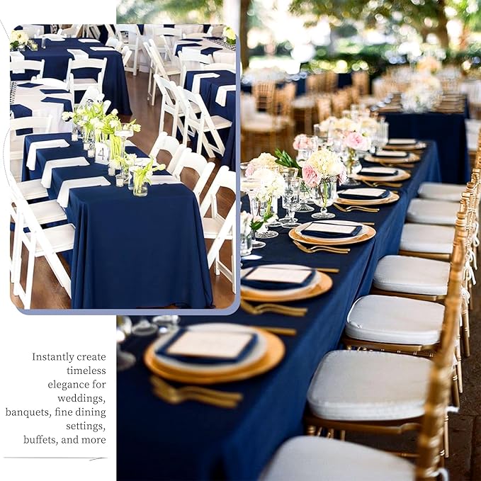 12 Packs 90 x 132 Inch Tablecloth, Stain and Wrinkle Resistant Washable Fabric - Image 6
