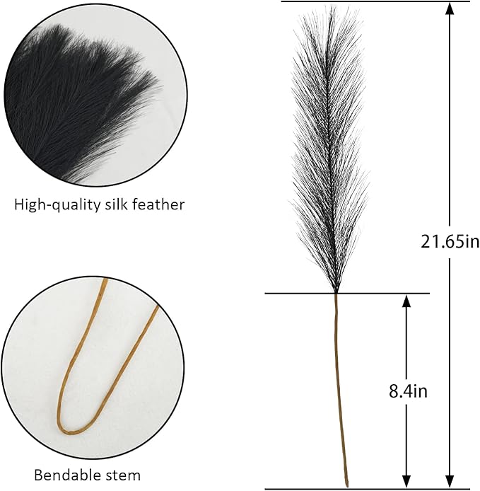 50pcs Faux Pampas Grass, 21.6" Short Artificial Pompous Grass Floral Fake - Image 5