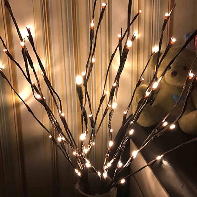 3 Pack Warm White Lighted Branches 60 LED Twig Lights Lighted Plants Artificial - Image 9