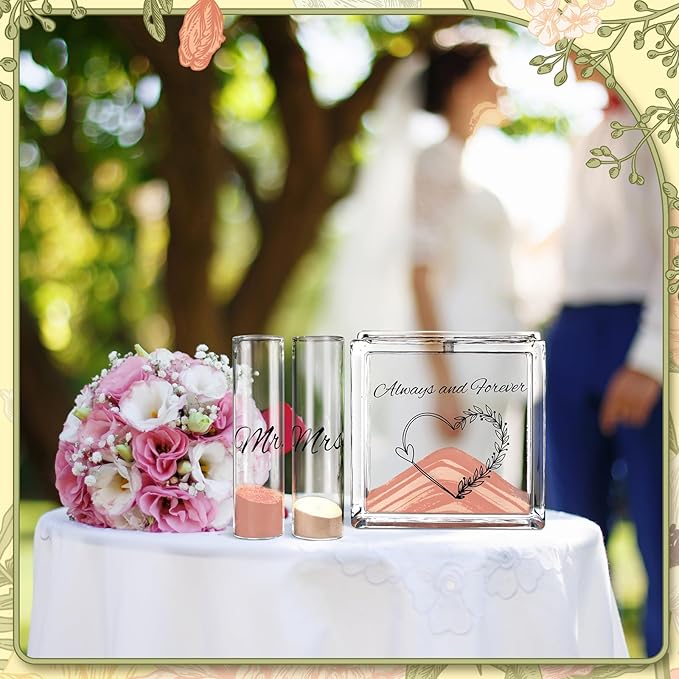 Wedding Unity Sand Set Include Vases Square Glass Jar Container 12 oz Sand - Image 6