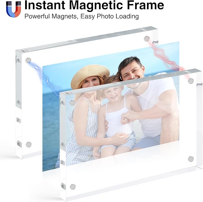 HOUSE DAY Acrylic Picture Frames 8x10, 1 Pack Magnetic 8x10 Picture Frame - Image 2