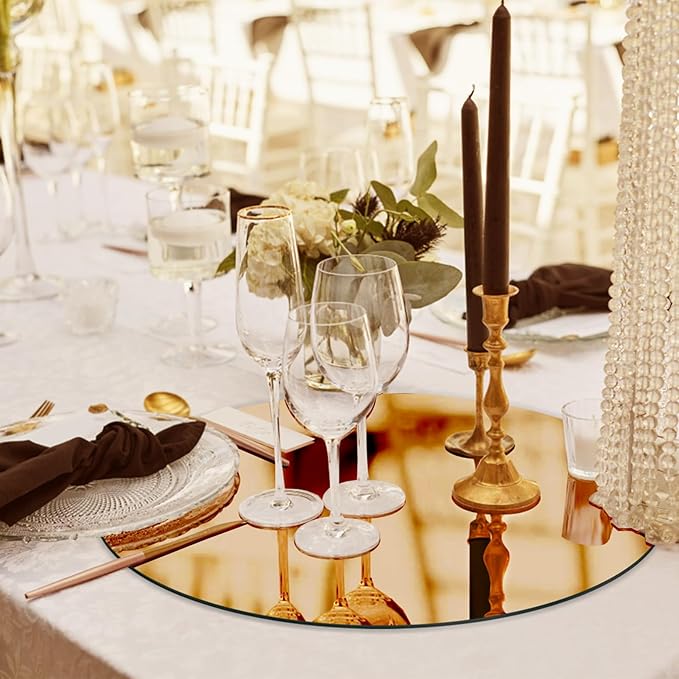 JAMBALAY 12″ Round Mirror Centerpieces - Image 3