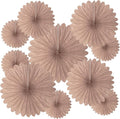 20 Pcs Brown Hanging Paper Fan, Round Paper Fans Decorations Set by Tisspoms